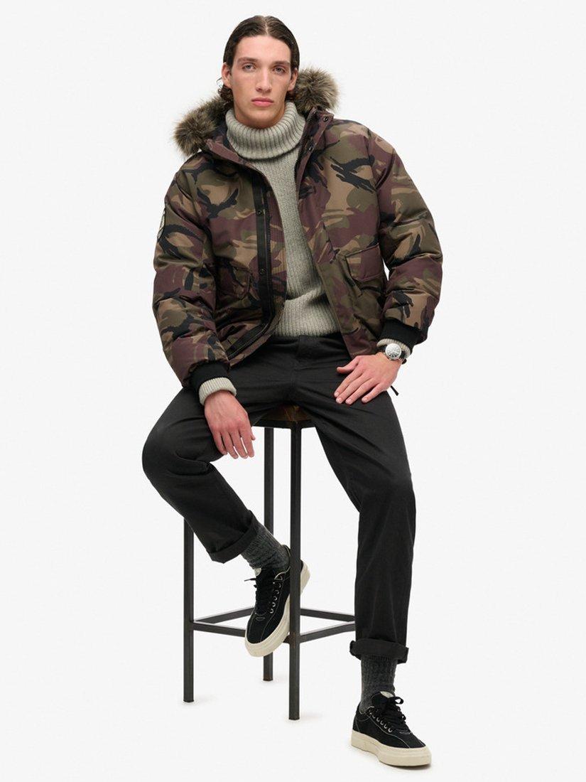 Product image 3 of 6, which shows Superdry Everest Faux Fur Bomber, Para Camo, S