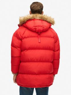 Superdry Everest Longline Baffled Parka Jacket - view 2, Heritage Red