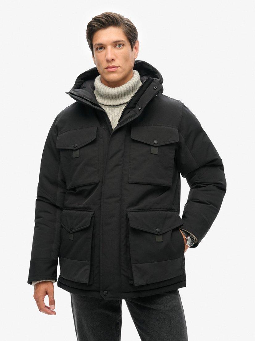 Superdry Everest Tactical Parka Jacket, Jet Black