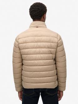 Superdry Puffer Jacket, Deep Beige Slub - view 2, Deep Beige Slub