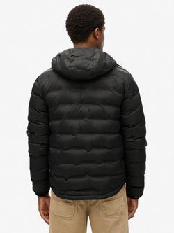 Superdry Hooded Quilted Puffer Coat - view 2, Black