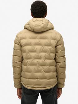 Superdry Hooded Quilted Puffer Coat - view 2, Canyon Sand Brown