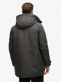 Superdry City Tweed Padded Parka Jacket, Grey Herringbone - view 2, Grey Herringbone