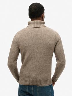 Superdry Brushed Roll Neck Jumper - view 2, Grey Quartz