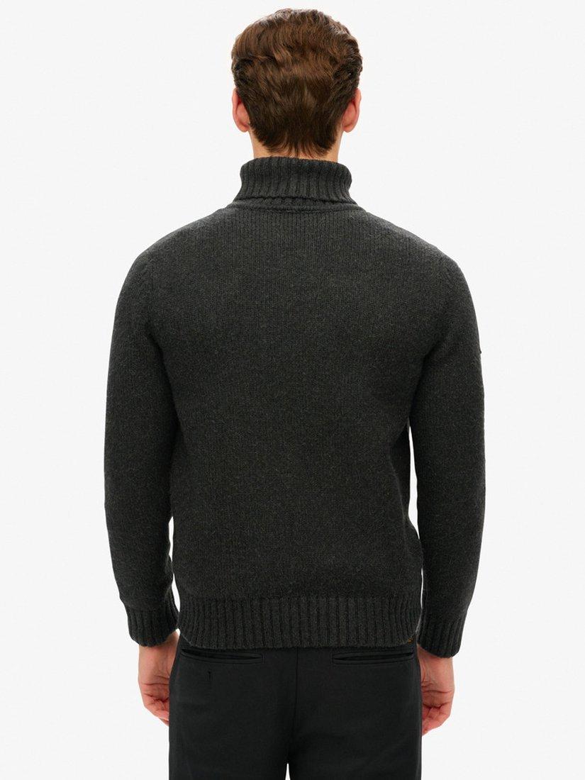 Product image 2 of 3, which shows Superdry Brushed Roll Neck Jumper, Washed Black, S