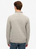 Superdry 90s Roll Neck Jumper, Rune Grey Marl