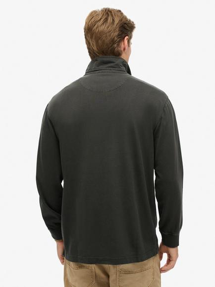 Superdry Contrast Stitch Rugby Shirt - view 2, Washed Black