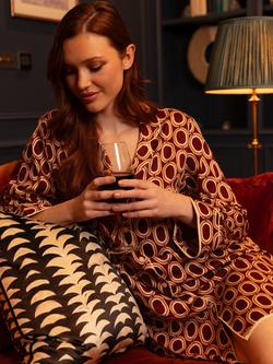 Fable & Eve Fitzrovia Chain Long Sleeve Nightshirt, Rust/Multi, Rust/Multi