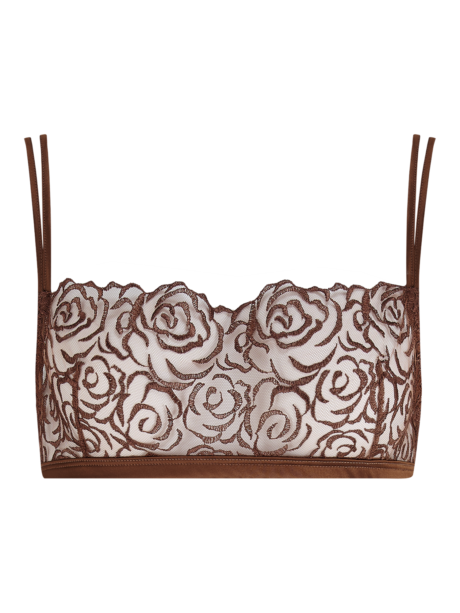 Product image 4 of 5, which shows Coco de Mer Rosalia Bandeau Bra, Cocoa, S