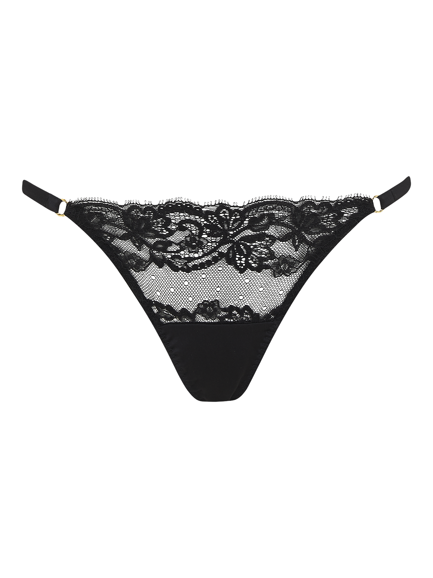 Coco de Mer Seraphine G String Thong, Black, XL