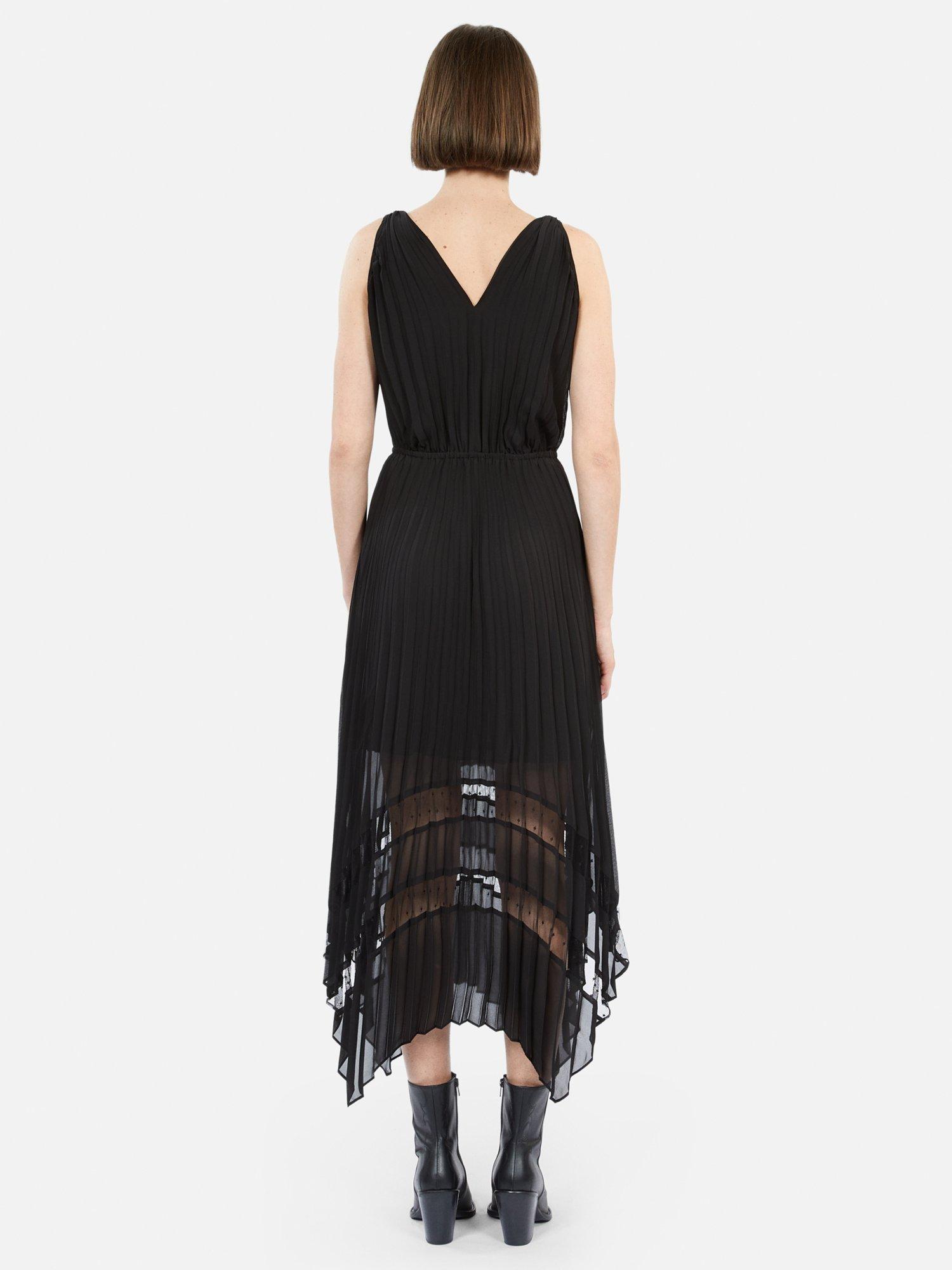 Product image 4 of 7, which shows THE KOOPLES Sleeveless Pleated Midi Dress, Black, 8
