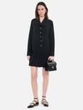 THE KOOPLES Robe Pleat Skirt Mini Dress, Black