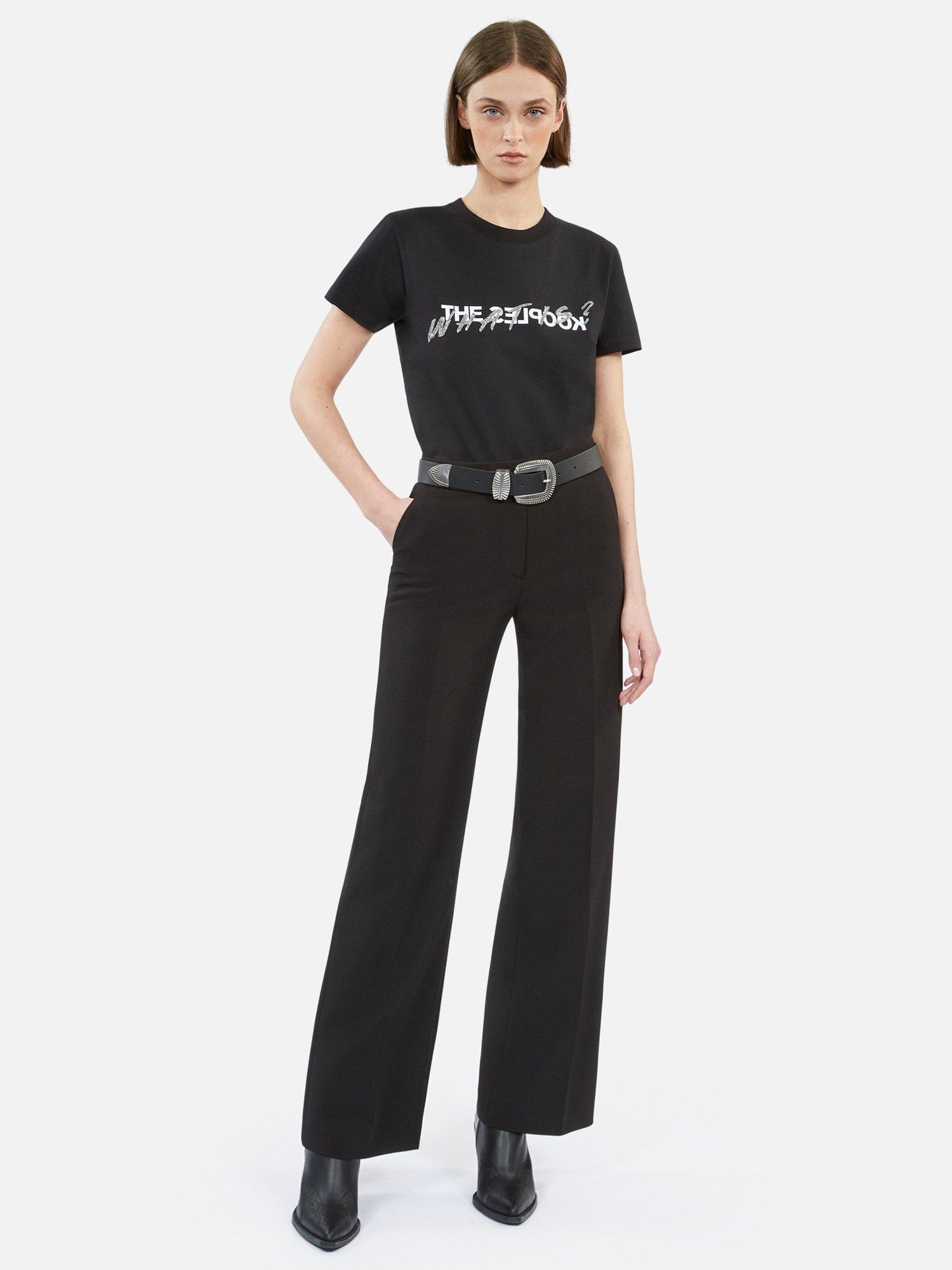 Product image 1 of 7, which shows THE KOOPLES Rhinestone Logo T-Shirt, Black, 6
