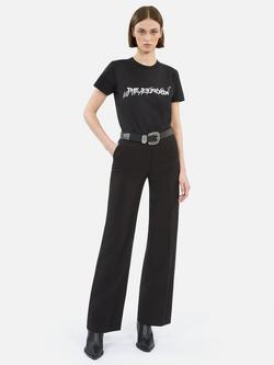 THE KOOPLES Rhinestone Logo T-Shirt, Black, Black