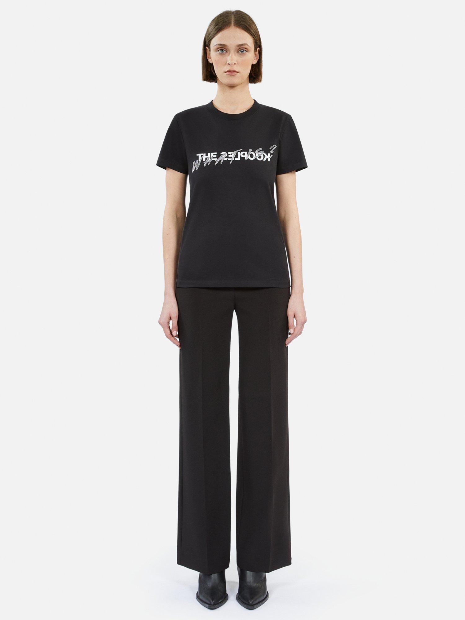 Product image 2 of 7, which shows THE KOOPLES Rhinestone Logo T-Shirt, Black, 6