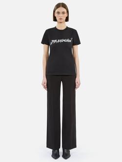 THE KOOPLES Rhinestone Logo T-Shirt, Black - view 2, Black