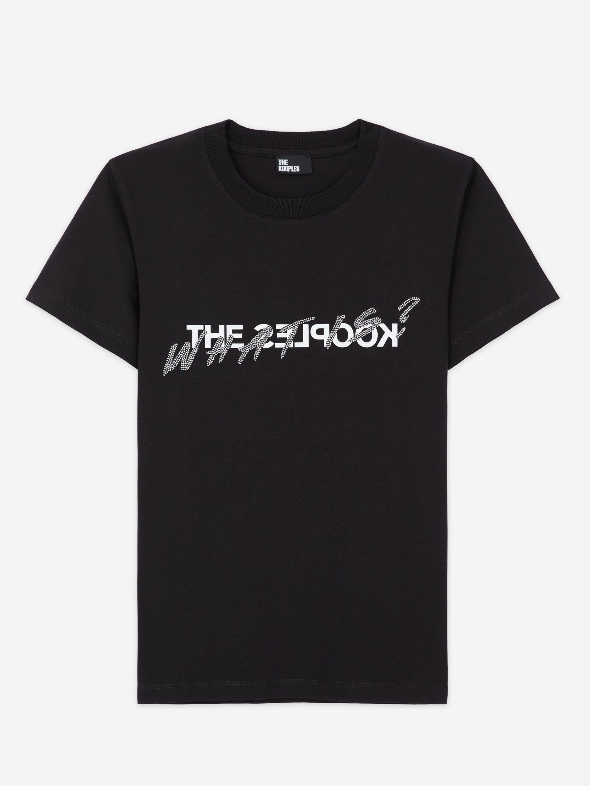 Product image 5 of 7, which shows THE KOOPLES Rhinestone Logo T-Shirt, Black, 6