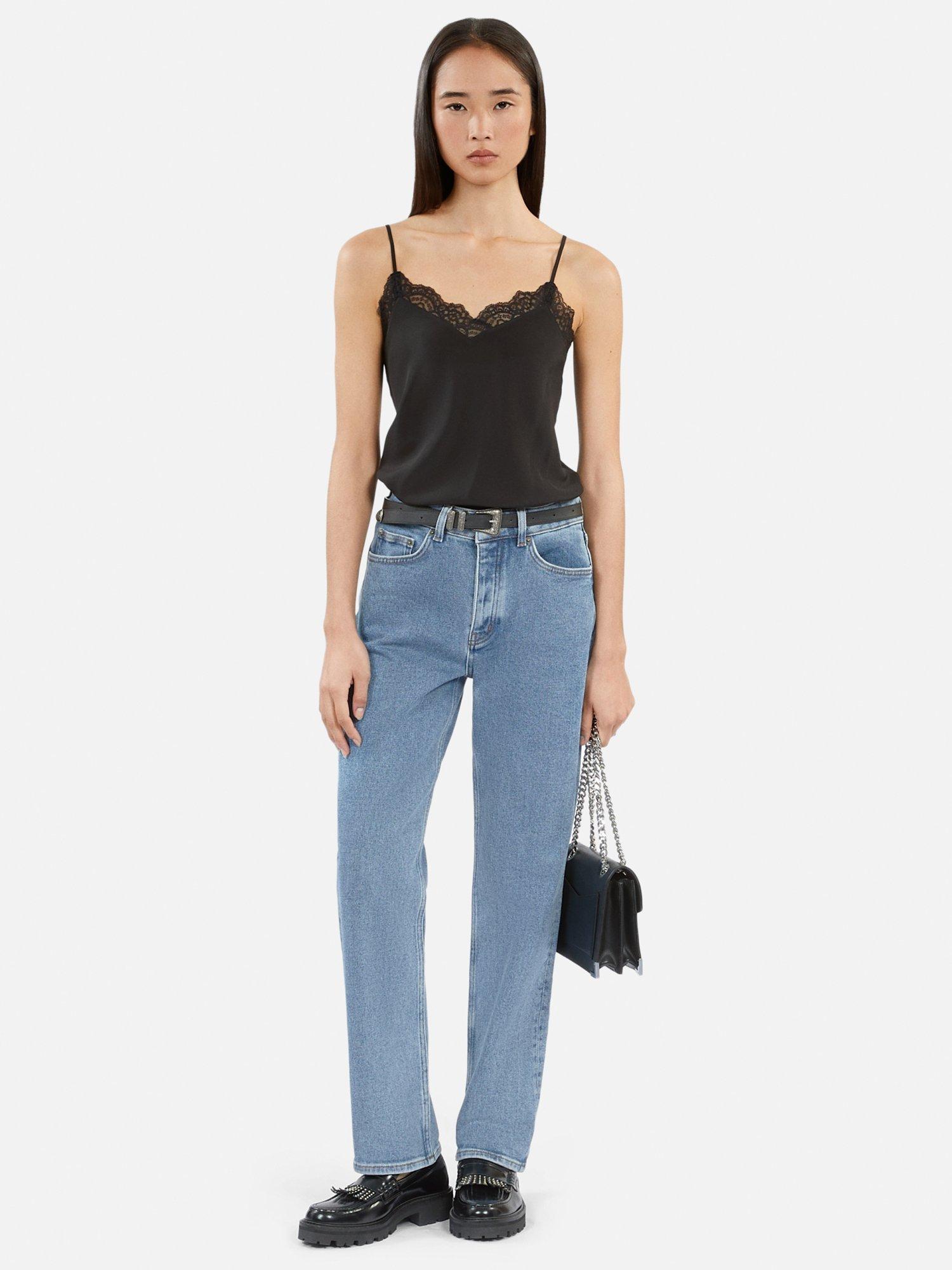 Product image 1 of 7, which shows THE KOOPLES Silk Lace Camisole Top, Black, 8