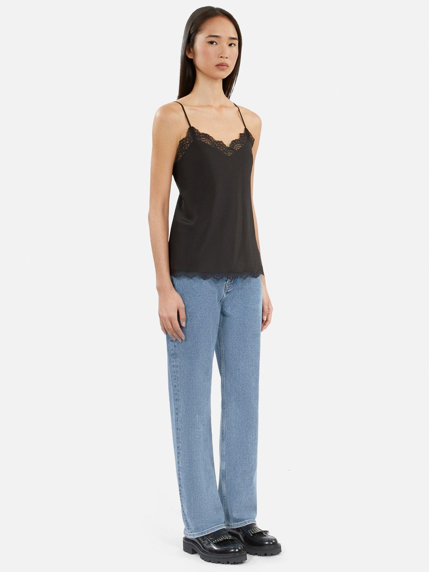 Product image 2 of 7, which shows THE KOOPLES Silk Lace Camisole Top, Black, 8