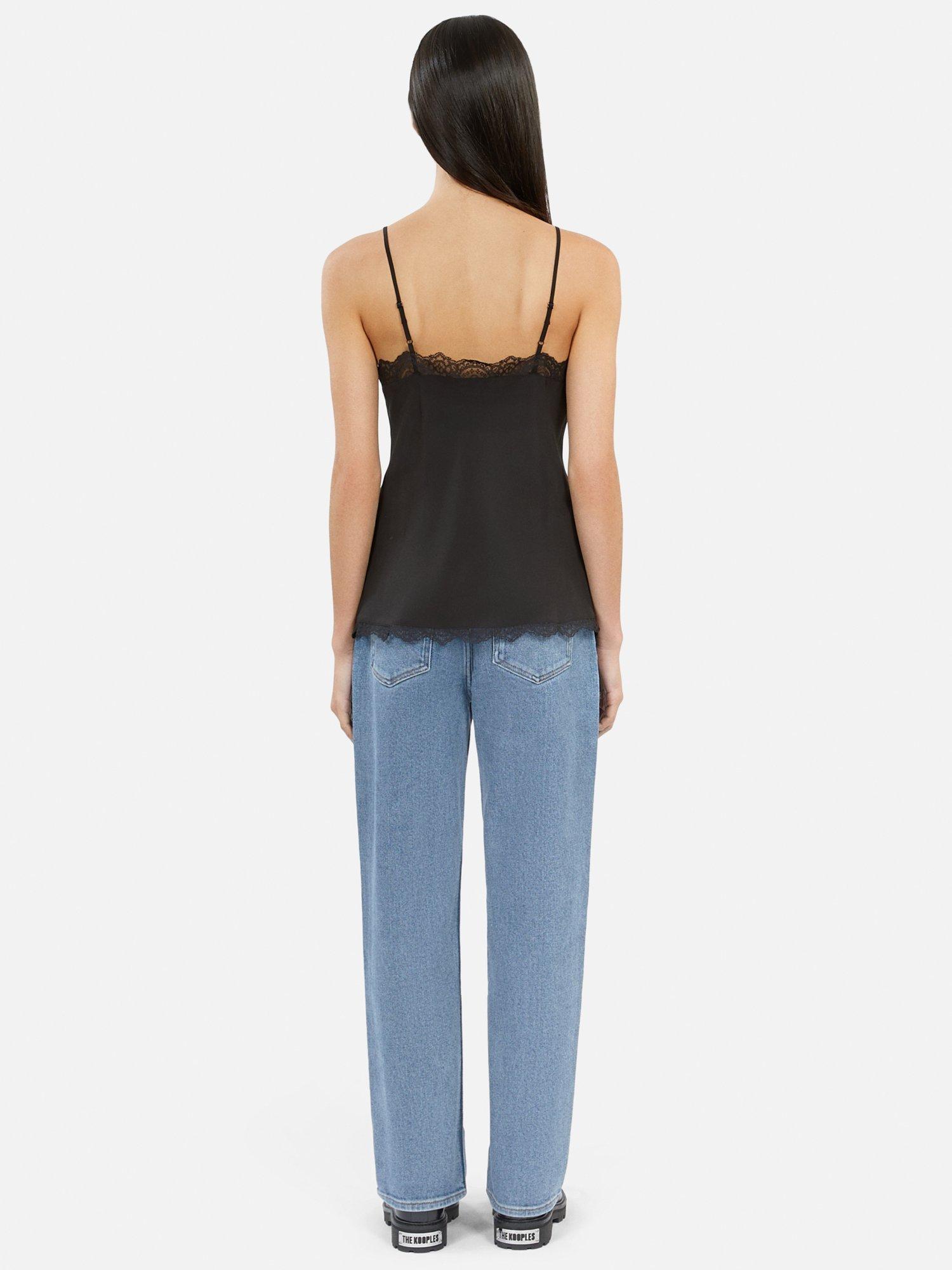 Product image 3 of 7, which shows THE KOOPLES Silk Lace Camisole Top, Black, 8