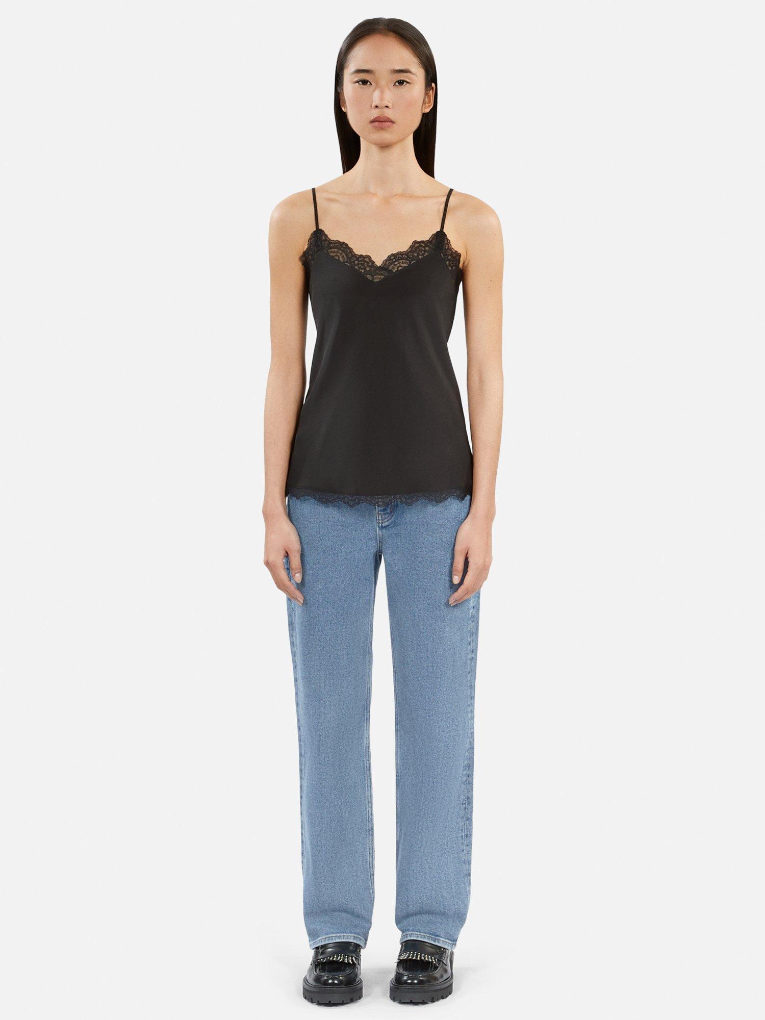 Product image 4 of 7, which shows THE KOOPLES Silk Lace Camisole Top, Black, 8