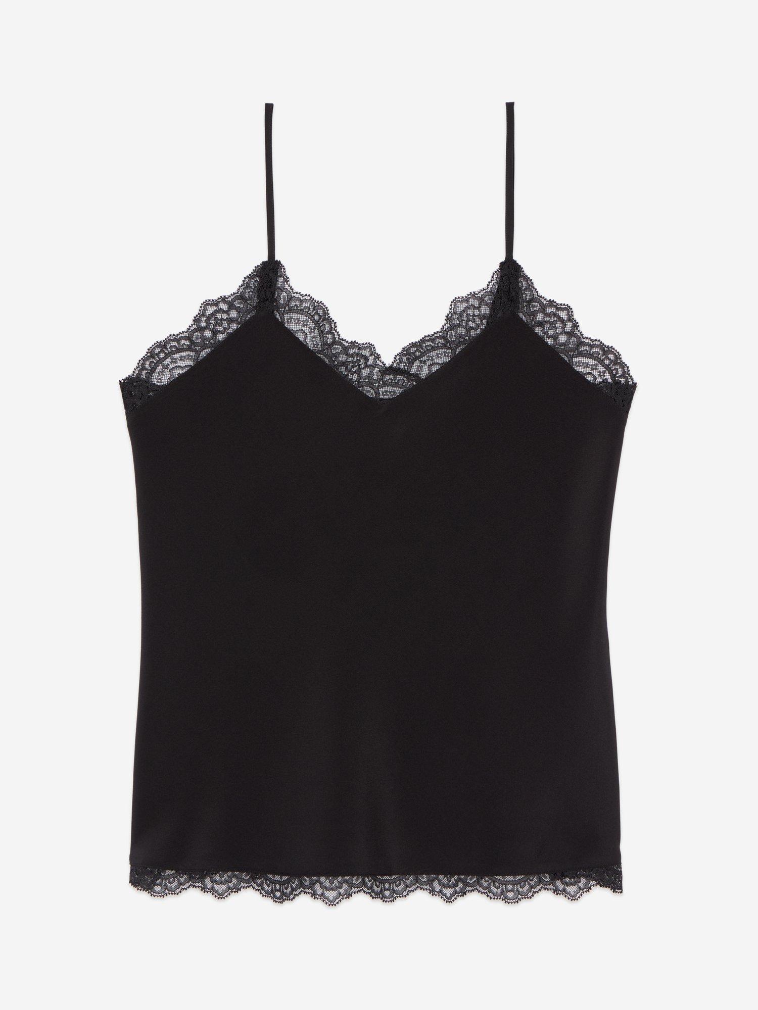 Product image 6 of 7, which shows THE KOOPLES Silk Lace Camisole Top, Black, 8