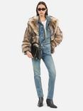 THE KOOPLES Faux Fur Coat, Beige