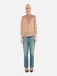 THE KOOPLES Floral Print Silk Blouse, Camel