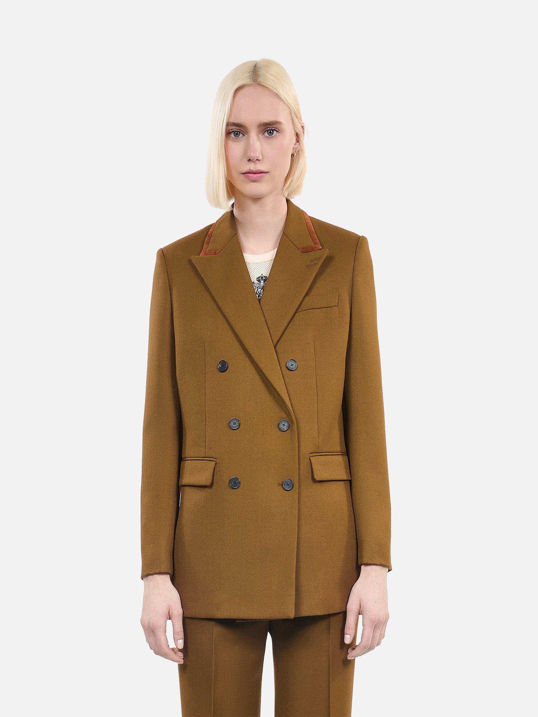 Product image 4 of 5, which shows THE KOOPLES Double Breasted Wool Suit Jacket, Khaki, 36