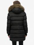 Superdry Everest Mid Faux Fur Puffer Jacket, Black