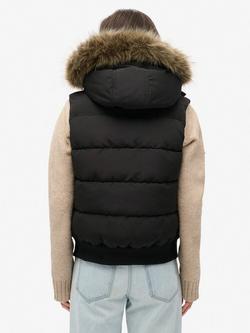Superdry Everest Faux Fur Gilet - view 2, Black