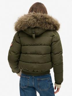 Superdry Everest Hooded Bomber Jacket - view 2, Army Khaki