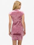 Superdry Velvet Bodycon Dress, Polignac Pink