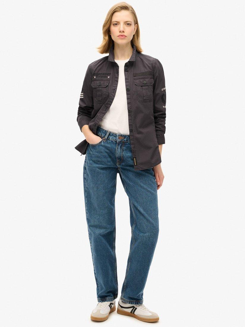 Product image 3 of 6, which shows Superdry Military Organic Cotton Shirt, Blackboard, 8