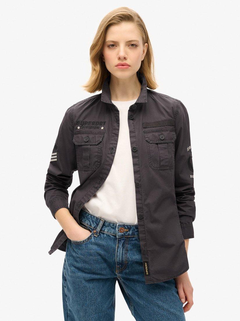 Product image 4 of 6, which shows Superdry Military Organic Cotton Shirt, Blackboard, 8
