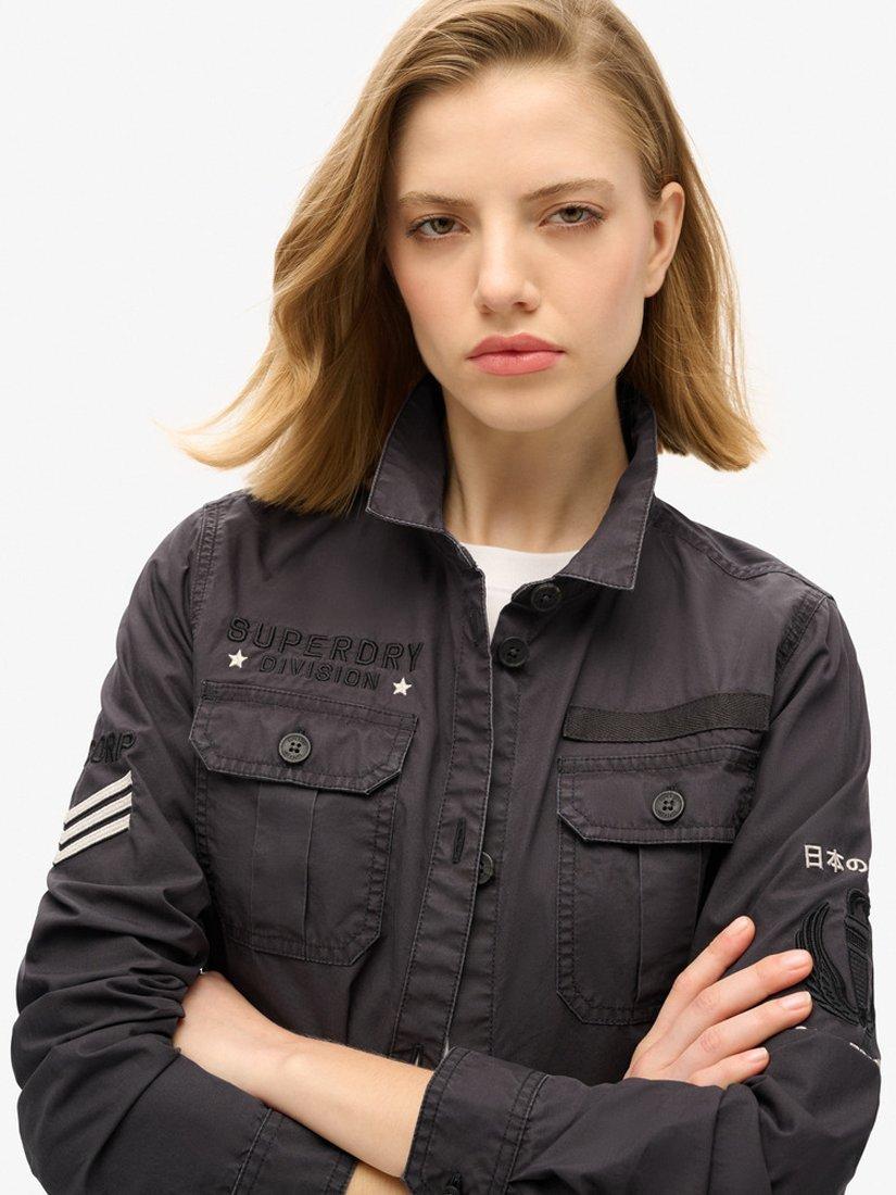 Product image 5 of 6, which shows Superdry Military Organic Cotton Shirt, Blackboard, 8