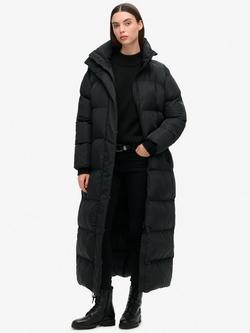 Superdry Maxi Longline Puffer Jacket, Black
