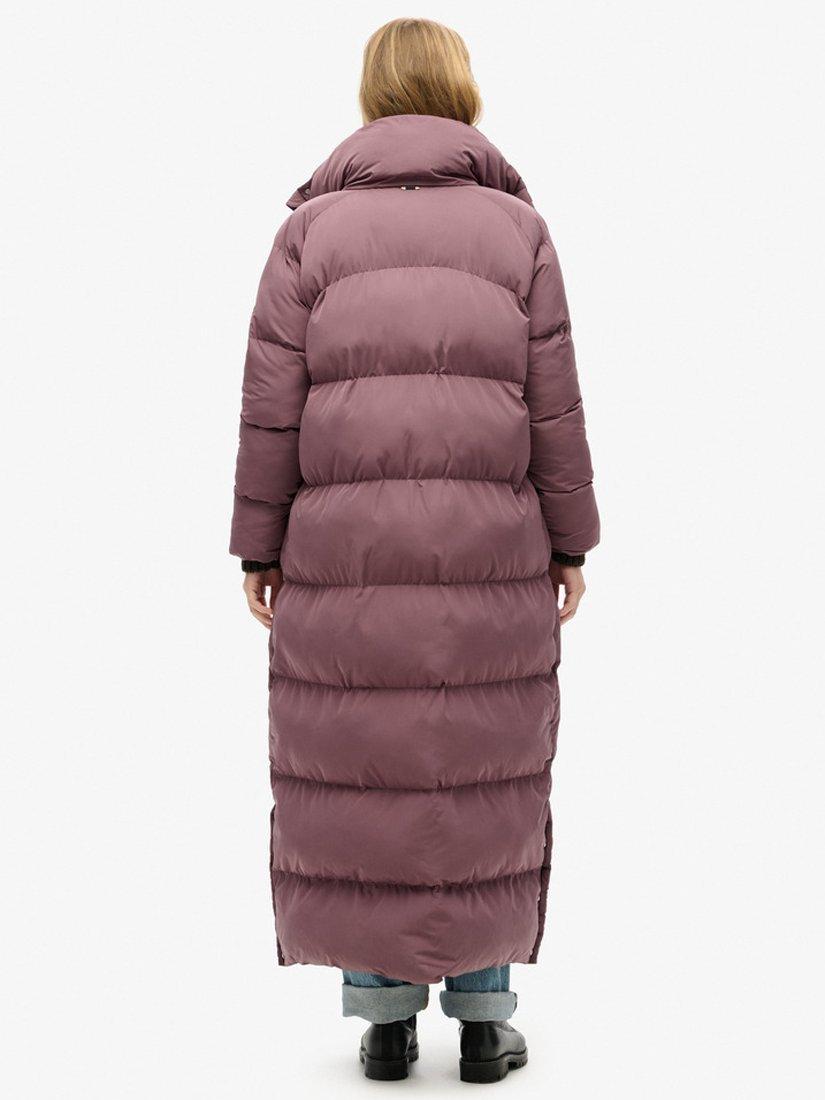 Product image 2 of 5, which shows Superdry Maxi Longline Puffer Jacket, Flint Purple, 8