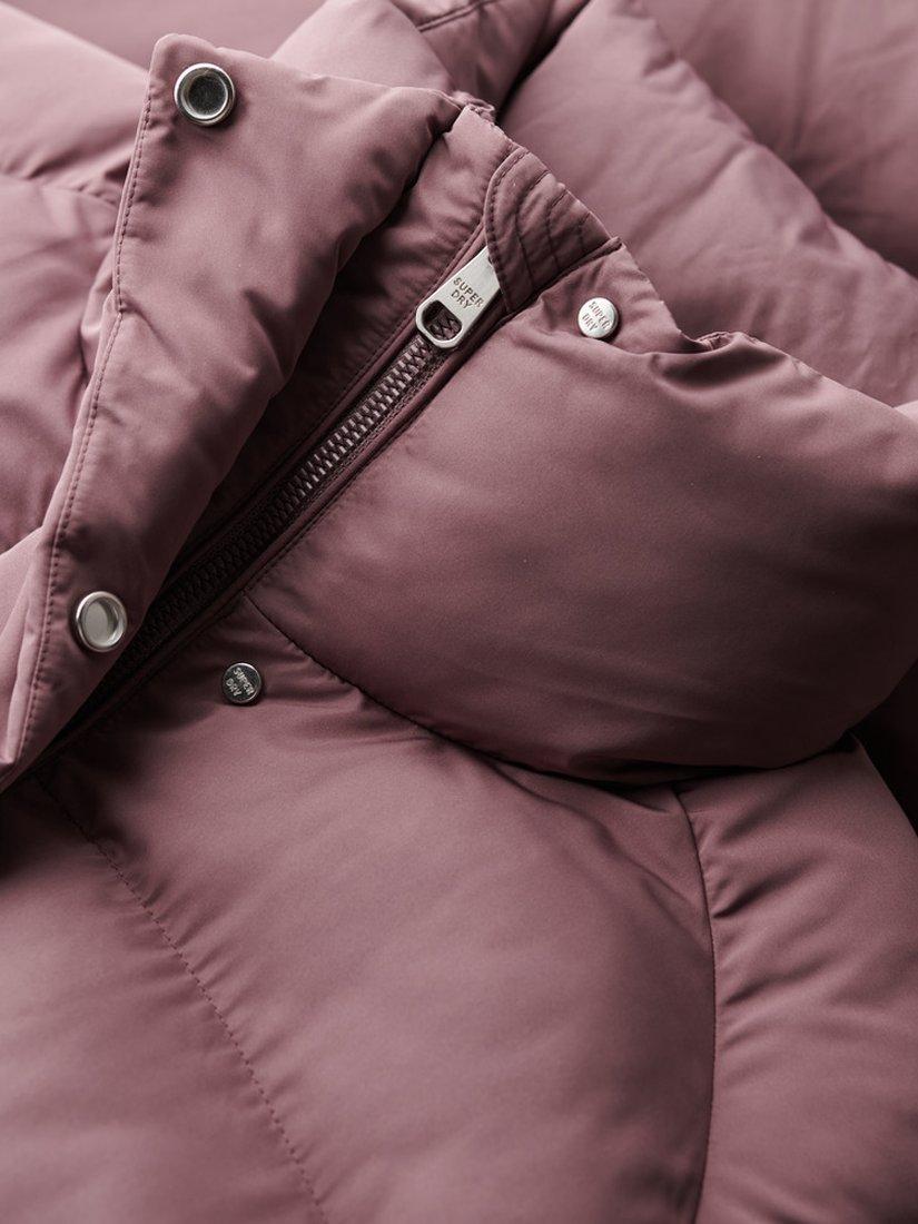Product image 5 of 5, which shows Superdry Maxi Longline Puffer Jacket, Flint Purple, 8