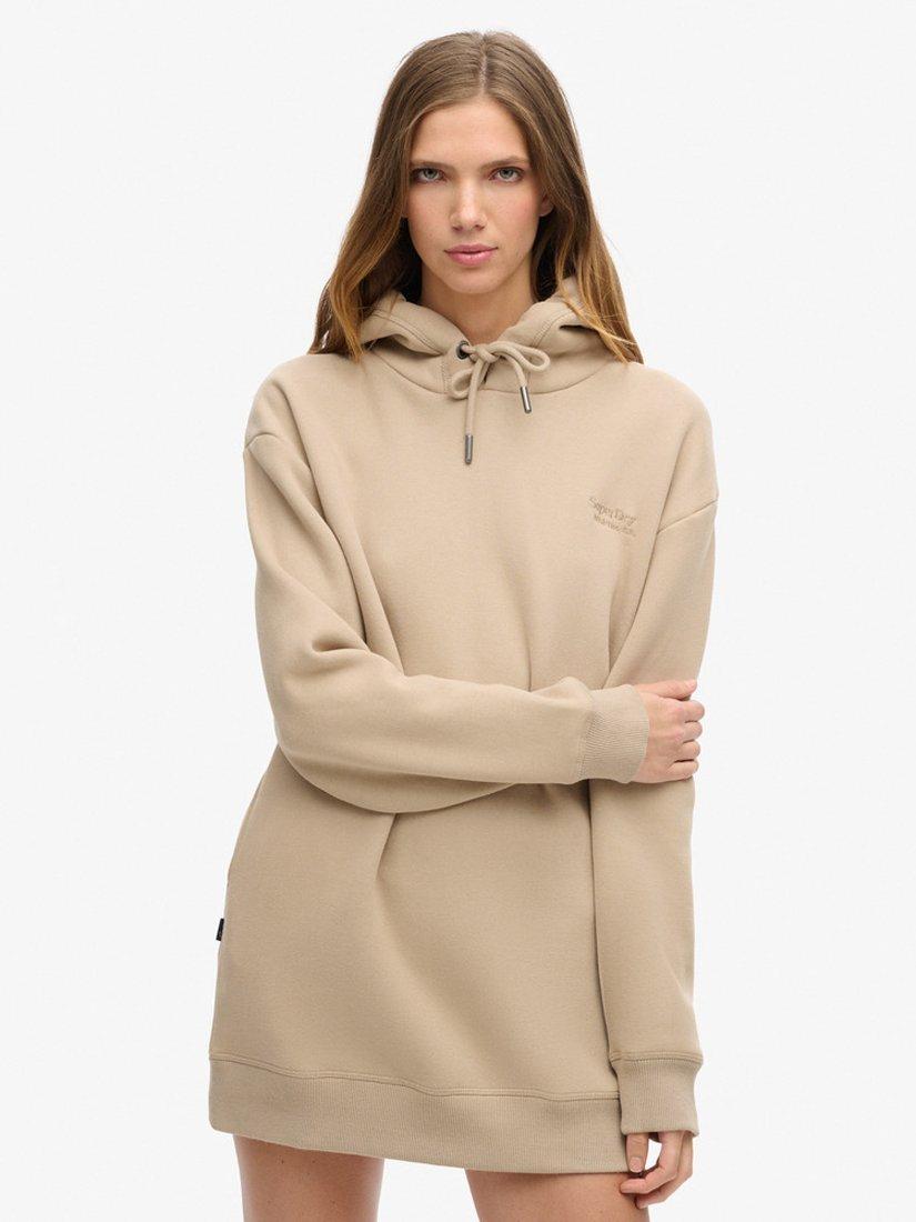 Product image 1 of 4, which shows Superdry Essential Hoodie Dress, Cobblestone Grey, 6-8
