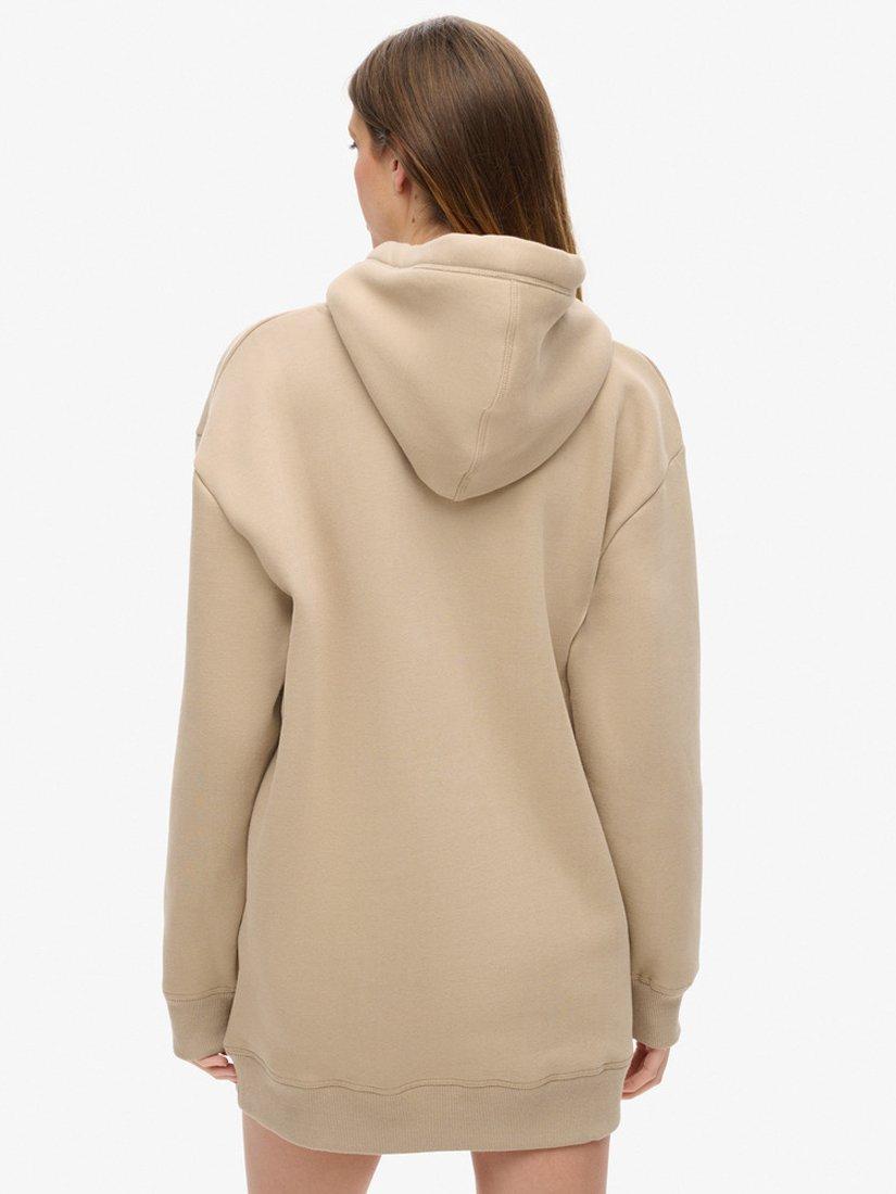 Product image 2 of 4, which shows Superdry Essential Hoodie Dress, Cobblestone Grey, 6-8
