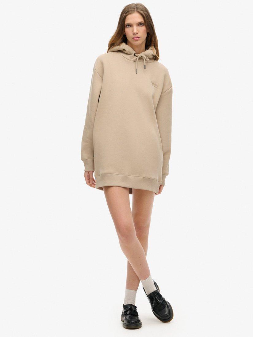 Product image 3 of 4, which shows Superdry Essential Hoodie Dress, Cobblestone Grey, 6-8