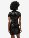 Superdry Mandarin Sequin Mini Dress, Black