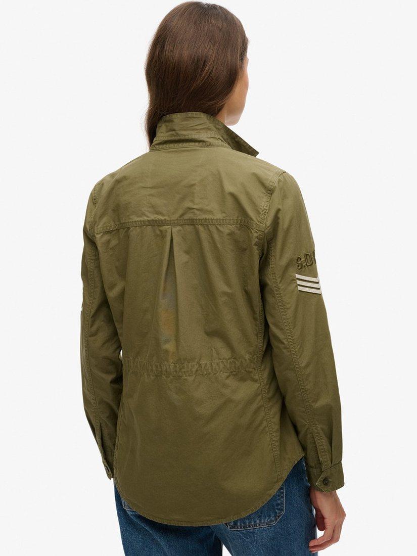 Product image 2 of 5, which shows Superdry Military Organic Cotton Shirt, Burnt Olive, 8