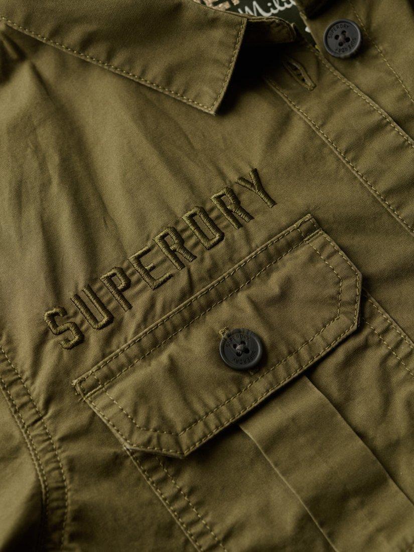 Product image 5 of 5, which shows Superdry Military Organic Cotton Shirt, Burnt Olive, 8