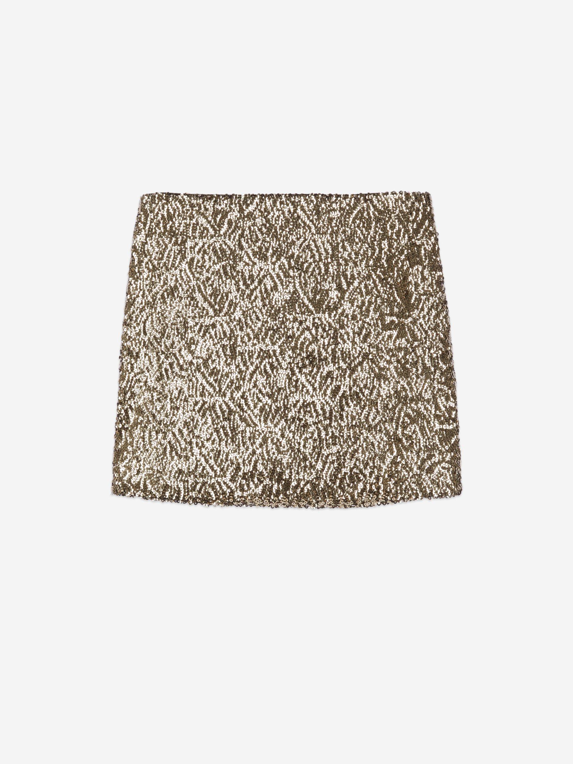 Product image 6 of 7, which shows THE KOOPLES Sequin Mini Skirt, Gold, 12