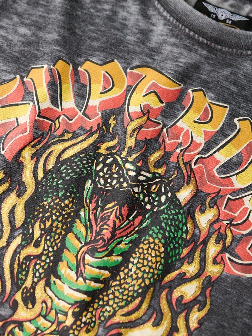 Product image 5 of 5, which shows Superdry Graphic Biker Rock T-Shirt, Black, 8