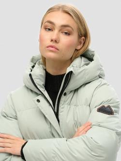 Superdry Microfibre Longline Puffer Jacket - view 2, Puritan Grey