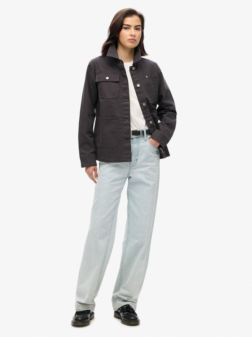 Product image 2 of 6, which shows Superdry Embroidered Chore Jacket, Blackboard, 8
