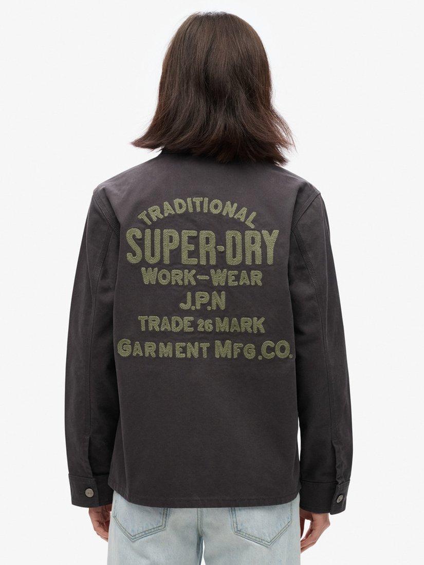 Product image 3 of 6, which shows Superdry Embroidered Chore Jacket, Blackboard, 8